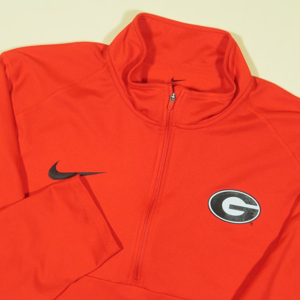 Nike Georgia Bulldogs Pullover Mens L Red Logo Half Zip Performance Sideline
